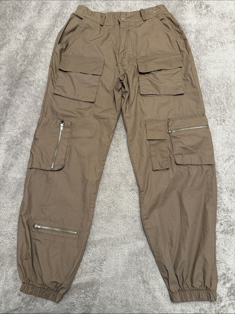 Rachel Paige Brown Cargo Pants with Multiple Pockets, Size S